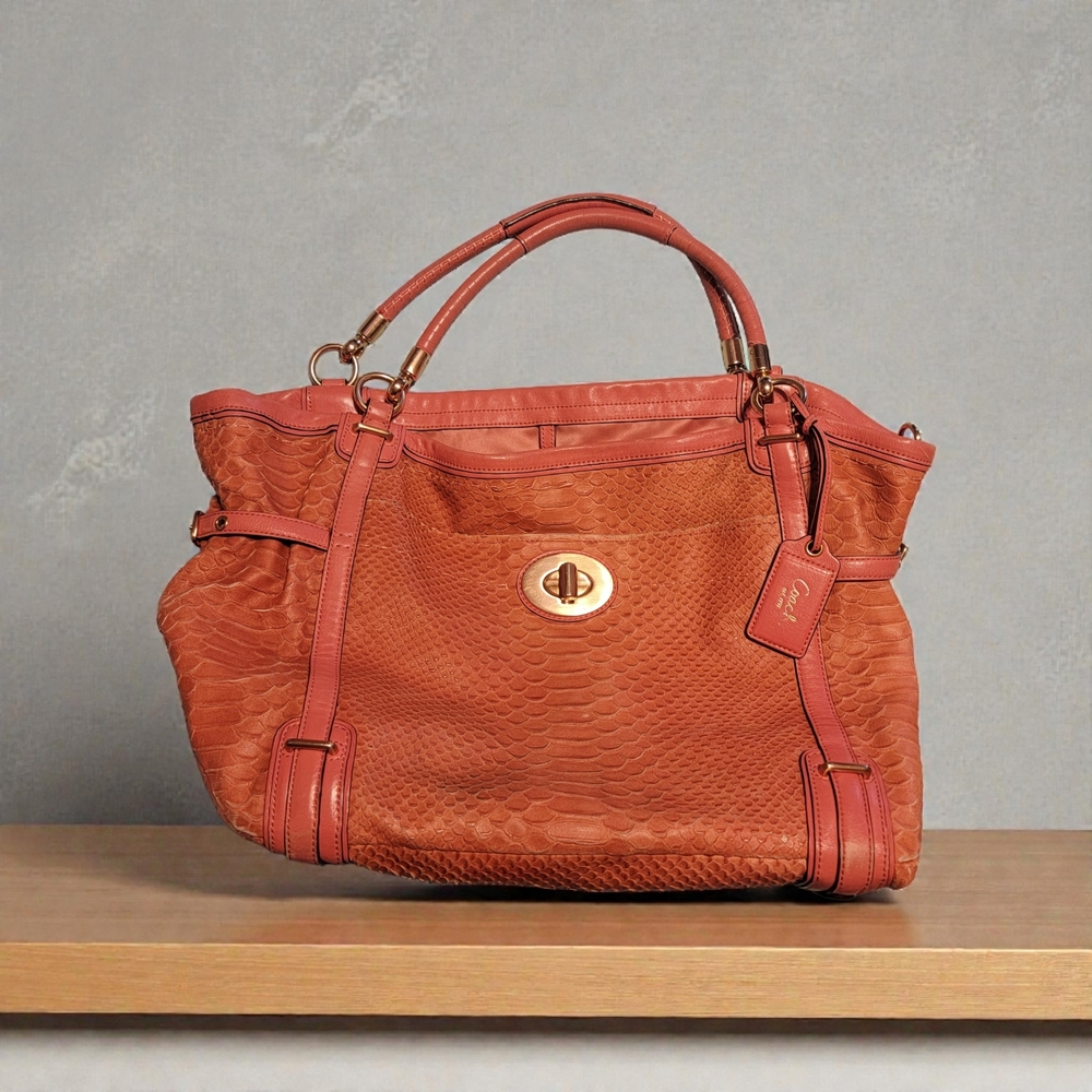 Rehab Coach Audrey Python Embossed Tote